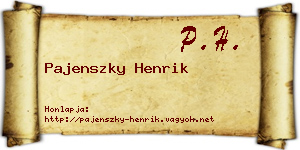 Pajenszky Henrik névjegykártya